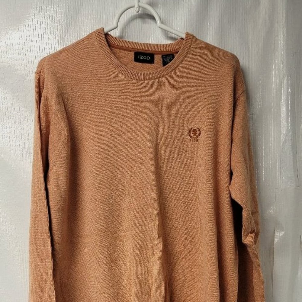 Mens Izod Crew Neck Sweater- Size Large, Orange